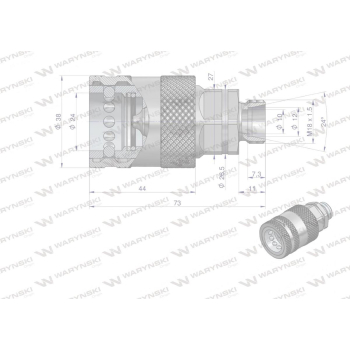 Szybkozłącze hydrauliczne gniazdo z eliminatorem ciśnienia M18x1.5 gwint zew. EURO PUSH-PULL (9100818G) (ISO 7241-A) 