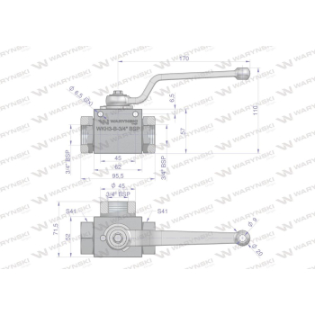 Zawór kulowy hydrauliczny 3-drogowy 3/2 - 3/4