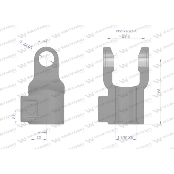 Widłak 2255 wału zewnętrzny 22x55, Waryński-132301