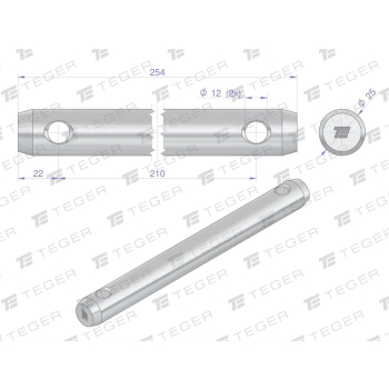 Sworzeń uniwersalny 2-otwory fi 12 25x210x254 TEGER-132785
