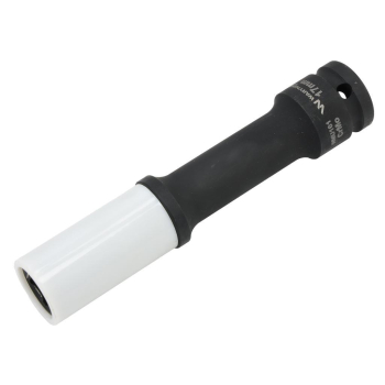 Nasadka udarowa, 1/2 ze stali CrMo 17mm długa 150mm z osłoną z tworzywa do felg aluminiowych