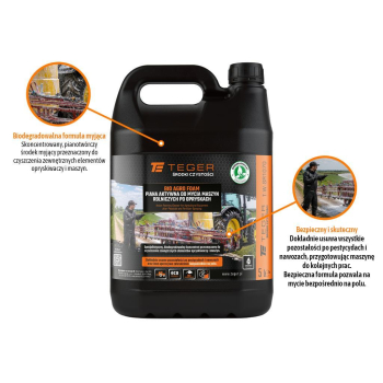 Piana aktywna do mycia maszyn rolniczych po opryskach - BIO AGRO FOAM, koncentrat 5l, Teger-132940
