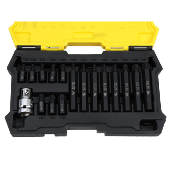 Zestaw bitów, 75mm torx ze stali S2 pokrycie antykorozyjne z adapterem 1/2