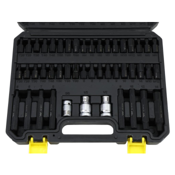 Zestaw bitów, 75mm torx hex spline ribe ze stali S2 pokrycie antykorozyjne z adapterami 75 el., Waryński-132986