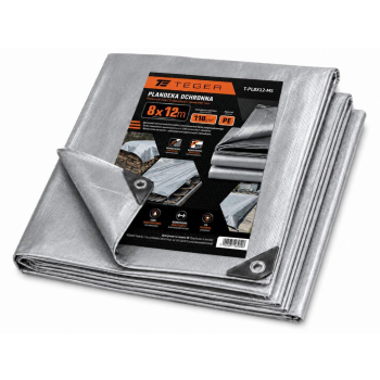 Plandeka MOCNA 8x12m (srebrna) gramatura 110g/m2 TEGER