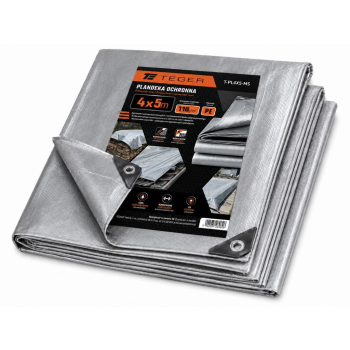 Plandeka MOCNA 4x5m (srebrna) gramatura 110g/m2 TEGER