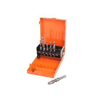 Zestaw wierteł gwintujących PROFESSIONAL, HEX M3-M10 (7 el.), stal M2, z adapterem, Teger-133225