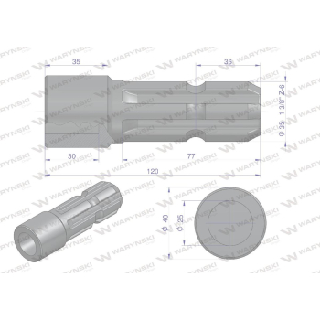Redukcja adapter otwór wew. Q 25 mm na wałek 1 3/8
