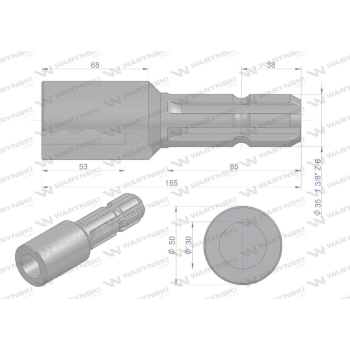 Redukcja adapter otwór wew. Q 30 mm na wałek 1 3/8