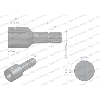 Redukcja adapter na wpust otwór wew. Q 35 mm na wałek 1 3/8 