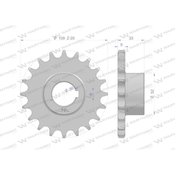 Koło łańcuchowe stalowe hartowane Z-20 5/8 fi-30 5040210082 zastosowanie Bizon WARYŃSKI-14080