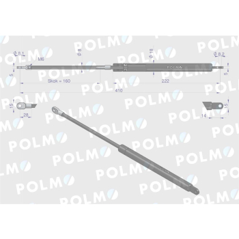 Siłownik maski silnika L max. 410mm 1531490C0P CASE IH POLMO-14208