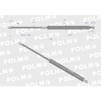 Siłownik drzwi L max. 500mm 134701576P CASE IH POLMO-14211