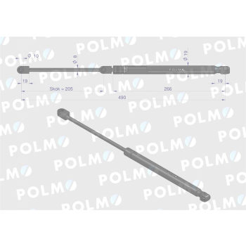 Siłownik szyba przednia L max. 490mm 82022474P CASE IH STEYR POLMO-14262