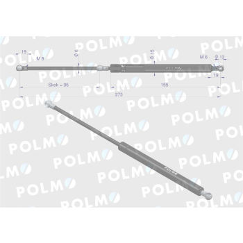 Siłownik szyba przednia szyberdach L max. 273mm X800420488000P CASE IH STEYR FENDT POLMO-14265