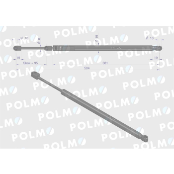 Siłownik drzwi L max. 504mm 04373760P DEUTZ POLMO-14271