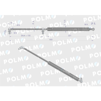 Siłownik szyby tylnej L max. 400mm 83952213P FORD POLMO-14337