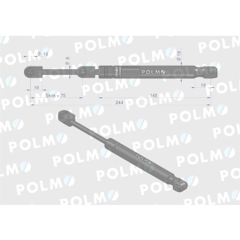 Siłownik drzwi L max. 245mm AL110629P JOHN DEERE POLMO-14346