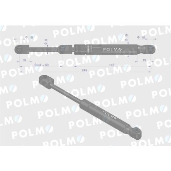 Siłownik drzwi L max. 250mm 1977416C0P CASE IH Mckormick POLMO-14364