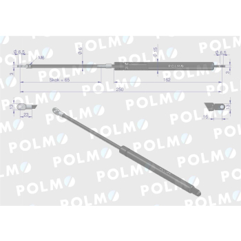 Siłownik szyberdachu L max. 250mm 3221572R0P CASE IH POLMO-14382
