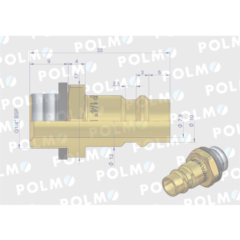 Szybkozłącze pneumatyczne P26 NW7.2 wtyczka 1/4