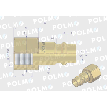 Szybkozłącze pneumatyczne P26 NW7.2 wtyczka 1/4