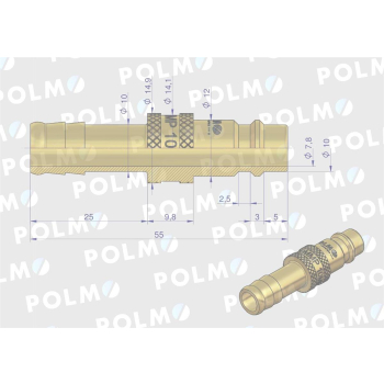 Szybkozłącze pneumatyczne P26 NW7.2 wtyczka pod wąż DN10mm POLMO-14594