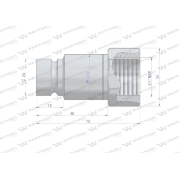 Szybkozłącze hydrauliczne suchoodcinające (rozmiar 1/2) wtyczka G3/4