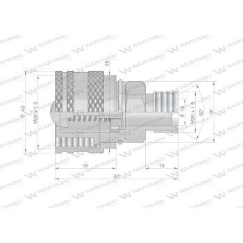 Zawór wtyczka M20x1.5 skręcane (ZSR6M20WTK) Waryński-14832