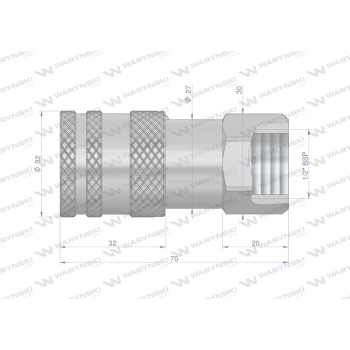 Szybkozłącze hydrauliczne suchoodcinające (rozmiar 3/8) gniazdo G1/2