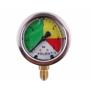 Manometr glicerynowy M63 0-6 bar gwint M12x1.5 dolne przyłącze. obudowa kwasoodporna. Opryskiwacz POLMO-14879