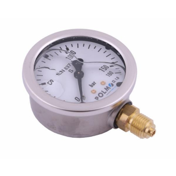 Manometr glicerynowy M63 0-160 bar dolne przyłącze G1/4" POLMO