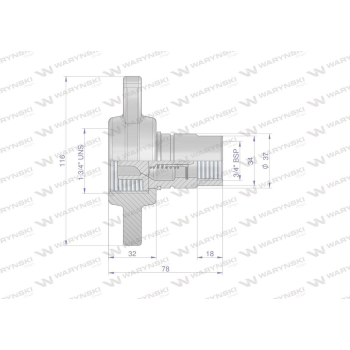 Szybkozłącze hydrauliczne skręcane (motylkowe) wtyczka G3/4
