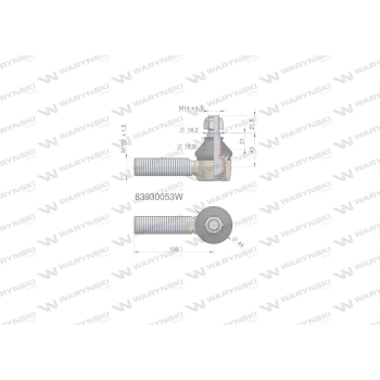 Przegub kierowniczy 100mm-M22x1,5 83930053 WARYŃSKI-15499
