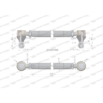 Drążek kierowniczy 1370mm 5135076 WARYŃSKI-15508