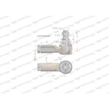 Przegub kierowniczy 110mm- M22x1,5 133743002 WARYŃSKI-15571