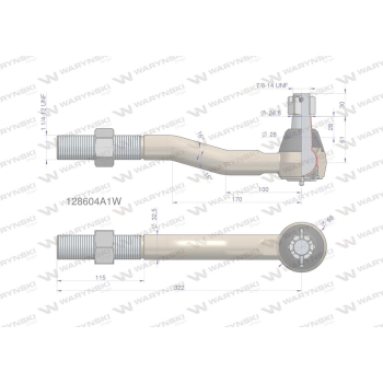 Przegub kierowniczy 322mm- 1 1/4-12 128604A1 WARYŃSKI-15589