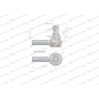 Przegub kierowniczy 115mm- M24x1,5 AL37523 WARYŃSKI-15600