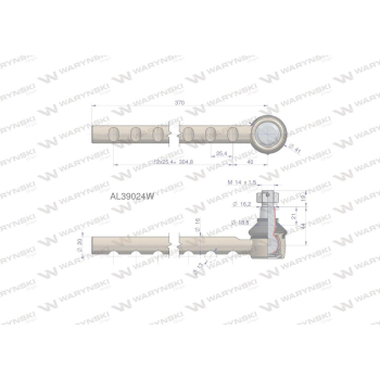 Przegub kierowniczy 370mm AL39024 WARYŃSKI-15606
