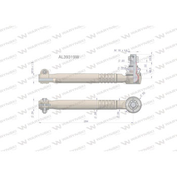 Przegub kierowniczy 284mm- M18x1,5 AL39319 WARYŃSKI-15609