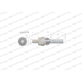Przegub kierowniczy 180mm- M20x1,5; M22x1,5 AL80541 WARYŃSKI-15618