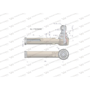 Przegub kierowniczy 195mm- M24x1,5 AL178288 WARYŃSKI-15621