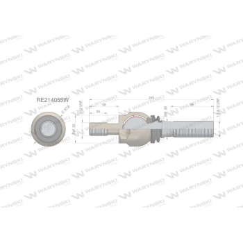Przegub kierowniczy 245mm- 1-12; 1 1/4-12 RE161023 , RE214056 WARYŃSKI-15633