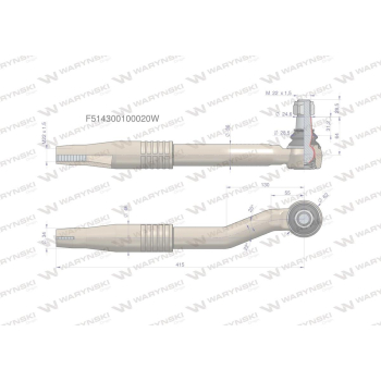 Przegub kierowniczy lewy 415mm- M22x1,5 F514300100020 WARYŃSKI-15651