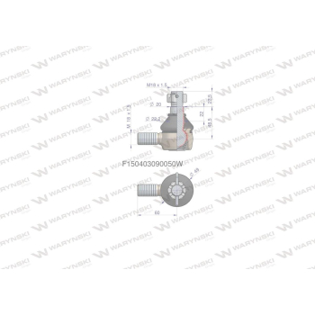Przegub kierowniczy 60mm- M18x1,5 F150403090050 WARYŃSKI-15660