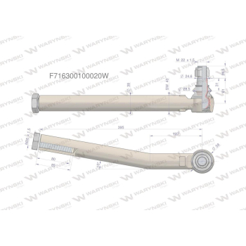 Przegub kierowniczy prawy 395mm- M26x1,5 F716300100020 WARYŃSKI-15687