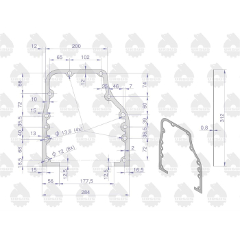 Uszczelka obudowy tylnej krążelit 0.8mm C-330  ORYGINAŁ URSUS-15919