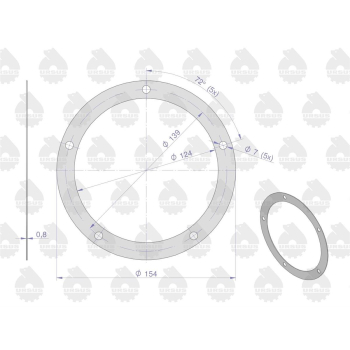 Uszczelka kadłuba cylindrów krążelit 0.8mm C-330  ORYGINAŁ URSUS-15989