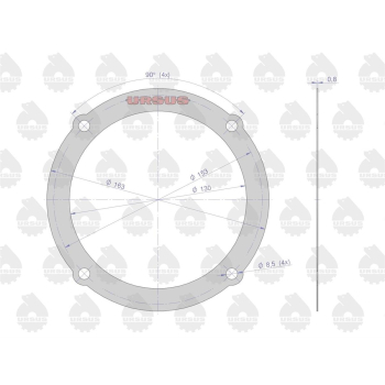 Uszczelka pokrywy górnej zwolnicy krążelit 0.8mm C-360  ORYGINAŁ URSUS-15997