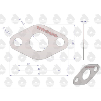 Uszczelka rury wodnej 950524 krążelit 0.8mm C-360 Zetor  ORYGINAŁ URSUS